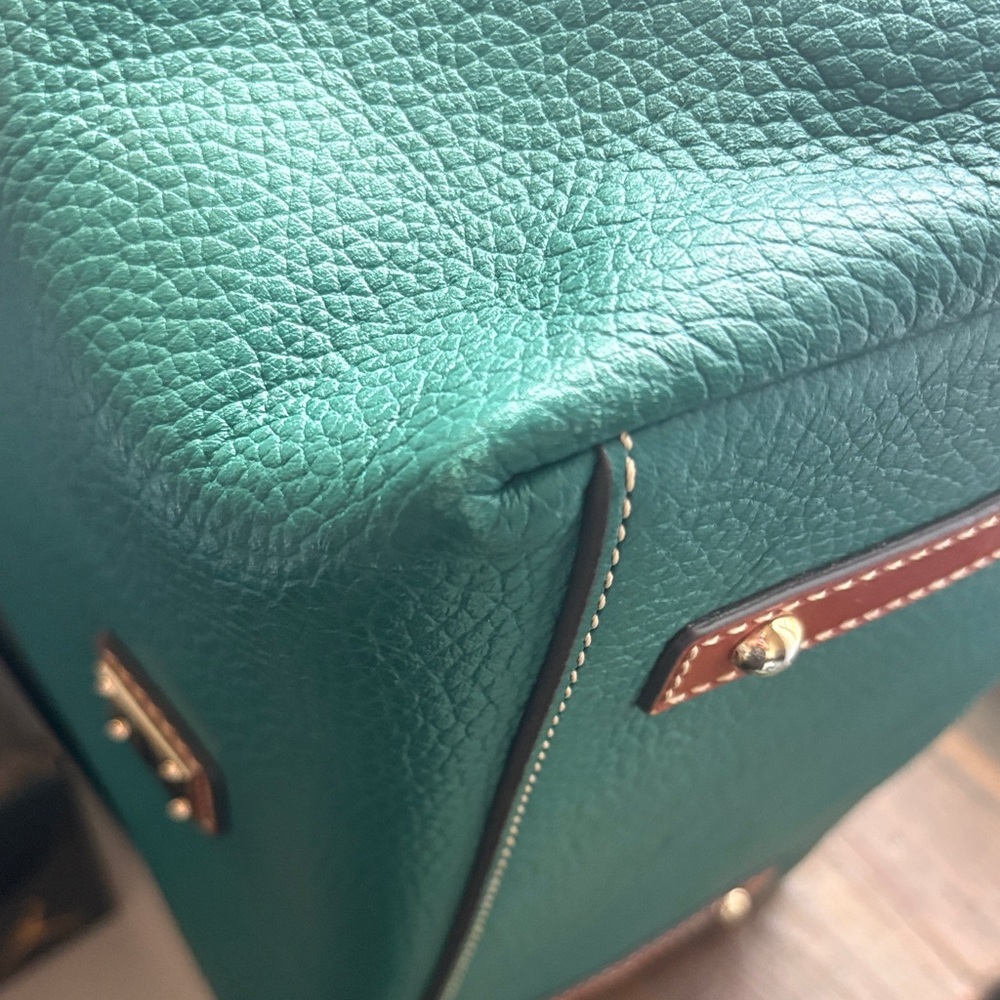 Dooney & Bourke Large Pebble Grain Leather Shoulders Strap Tote Bag - Green - Picture 11 of 16
